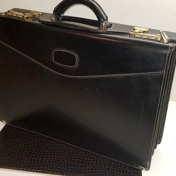 Rare "Aged" Vintage Hi-End Unused Executive/Lawyer Lorenzo Leather Briefcase - Picture 1 of 15